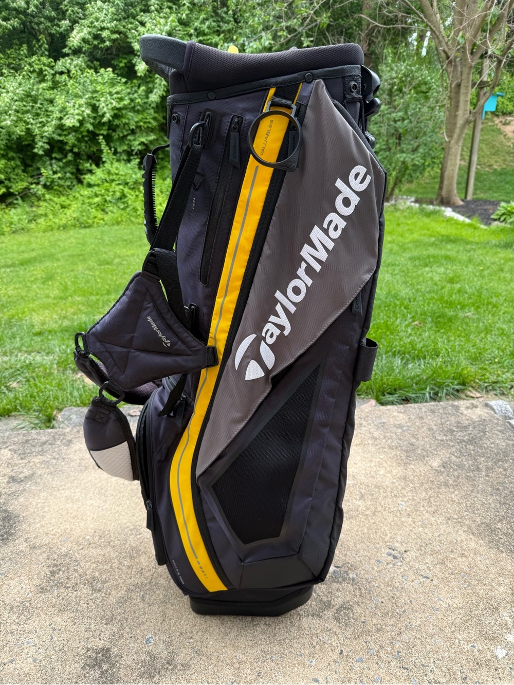 TaylorMade Hybrid Stand Golf Bag Gray Yellow Black Golf Bag 5 Way Divider